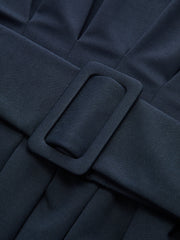 Boat Neck Peplum Sweatshirt with Wide Belt