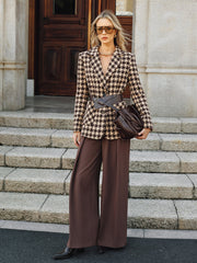 Houndstooth Belted Blazer