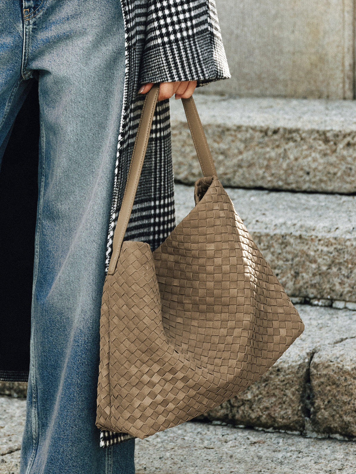 Woven Textured Tote Bag