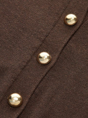 Metal Button Knit Cardigan
