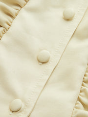 Ruffled Collared Button Front Blouse