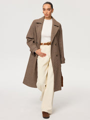 Subtle Checkered Double Breated Coat