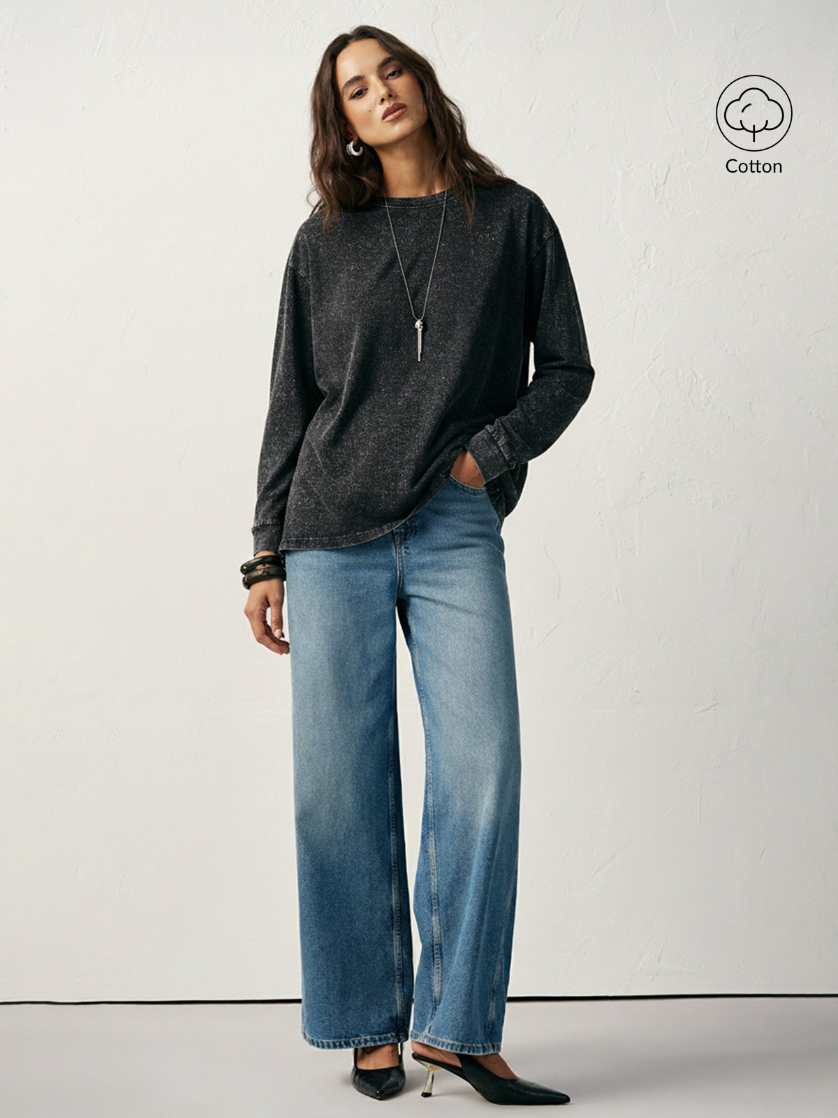 Cotton Washed Long Sleeve T-Shirt