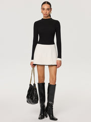 Color-Block Ribbed Knit Mini Dress