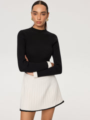 Color-Block Ribbed Knit Mini Dress