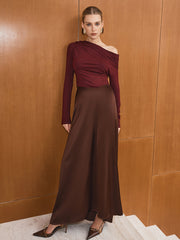 Asymmetric Draped One-Shoulder T-Shirt