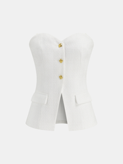 Tweed Strapless Top and Mini Skirt Set