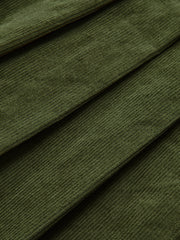 Pleated Corduroy Midi Skirt