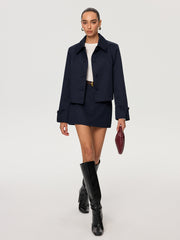 Cotton Blend Mini Skirt without Belt