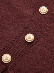 Asymmetrical Decor Button Sweater
