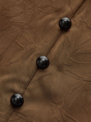 Satin V-Neck Cross-Front Blouse