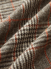 Belted Plaid High-Waisted Pants