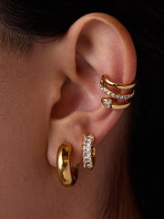 Crystal Detail Snake-Shaped Clip Earrings