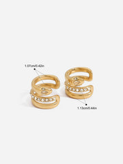 Crystal Detail Snake-Shaped Clip Earrings