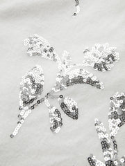 Sequin Floral Oversized Sweater