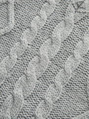 V-Neck Cable-Knit Bow Sweater