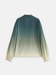 Ombre V-Neck Blouse and Casual Pants Set