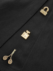 Asymmetrical Skort with Metal Decor