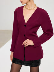 Puff Sleeve V-Neck Blazer