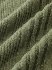 Flared Cuff Asymmetric Ribbed Knit Top