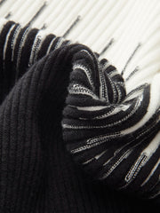 Geometric Pattern High Neck Sweater