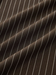 Mid-Waist Pinstripe Belted Pants