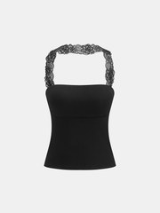 Bra-Free Lace Strap Backless Tank Top