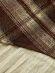 Plaid Asymmetric Pleated Mini Skirt