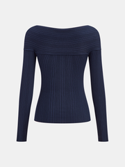 Ribbed Knit Cut-out Wrap Top