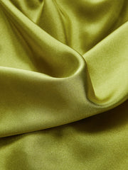 Satin Asymmetrical Collar Wrap Shirt with Side Buttons