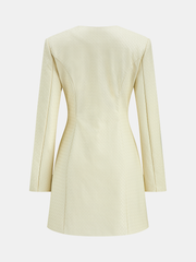 Floral Metal Button Faux Leather Mini Dress