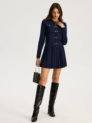 Knit Pleated Mini Skirt