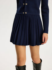 Knit Pleated Mini Skirt
