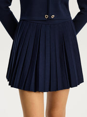 Knit Pleated Mini Skirt
