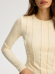 Seam Detail Ribbed Jersey Top