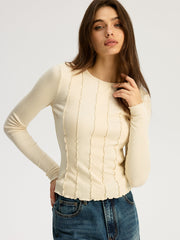 Seam Detail Ribbed Jersey Top
