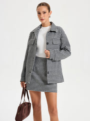 Checkered Lapel Jacket