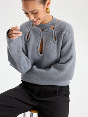 Cut-Out Knit Sweater