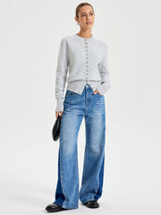 Buttoned Crew Neck Cardigan