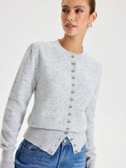 Buttoned Crew Neck Cardigan