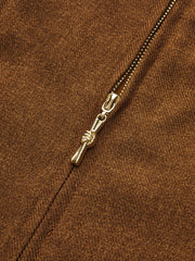 Square Neck Zip Front Belted Vest