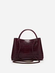 Crocodile-Embossed PU Leather Tote Bag
