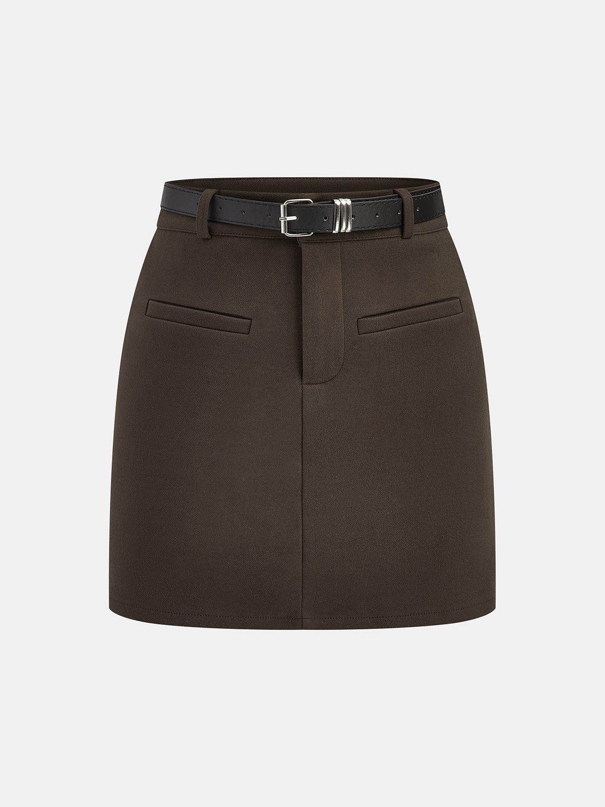 Belted Tweed Mini Skirt