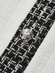 Tweed Contrast Trim Cropped Jacket