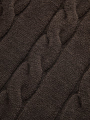 Cable Knit Round Neck Cardigan