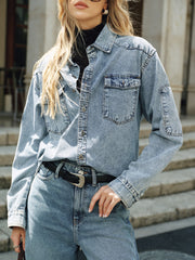 Oversized Collared Denim Shirt
