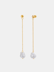 Baroque Pearl Golden Chain Drop Earring