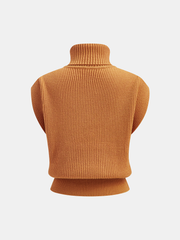 Turtleneck Sleeveless Sweater Vest