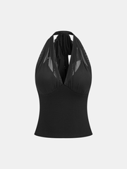 Bra-free Mesh Halter Neck Top
