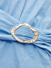 V-neck Collared Maxi Dress